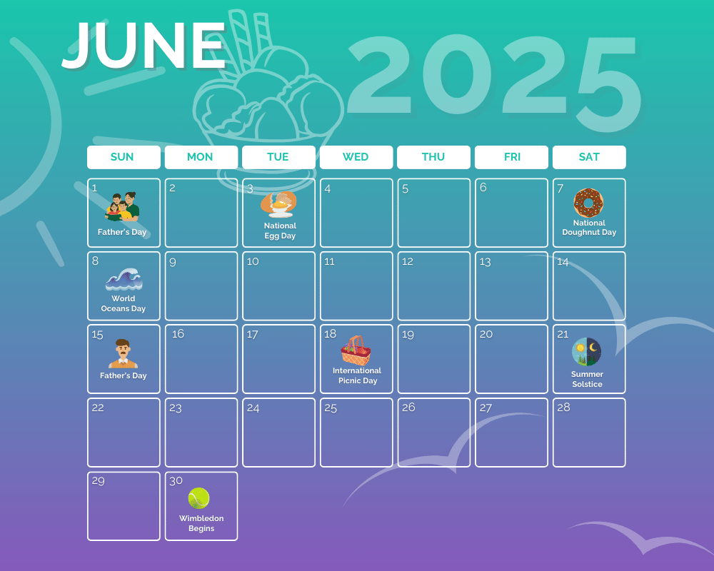 Marketing calendar for June 2025